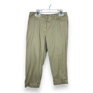 SIZE 2 PETITE ANN TAYLOR LOFT BEIGE KHAKI CROPPED CAPRI PANTS NEUTRAL OUTDOOR